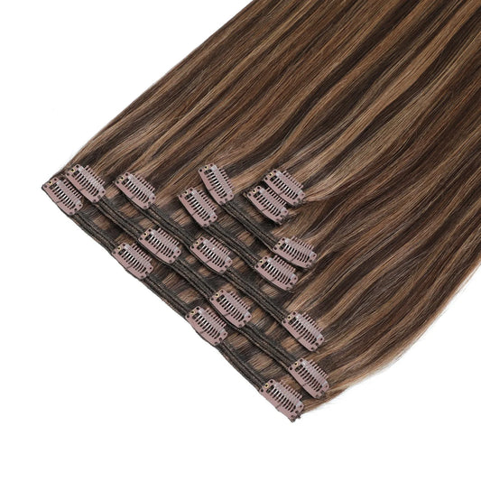 Extension à clip 200gr #2/10 Dark Brown & Caramel Mix